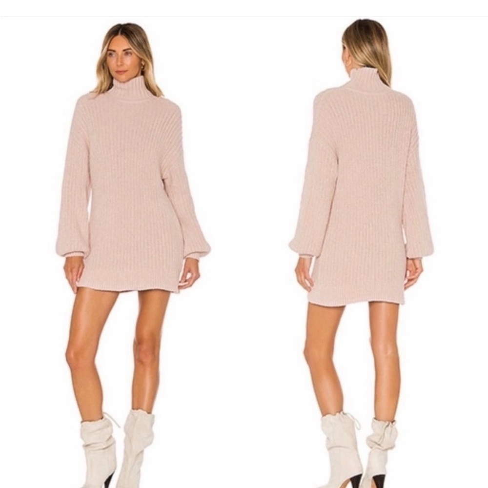 House of Harlow 1980 xREVOLVE Marni Dress Knit Sweater Bell Sleeve Turtleneck XS